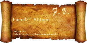 Forró Vilmos névjegykártya