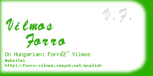 vilmos forro business card